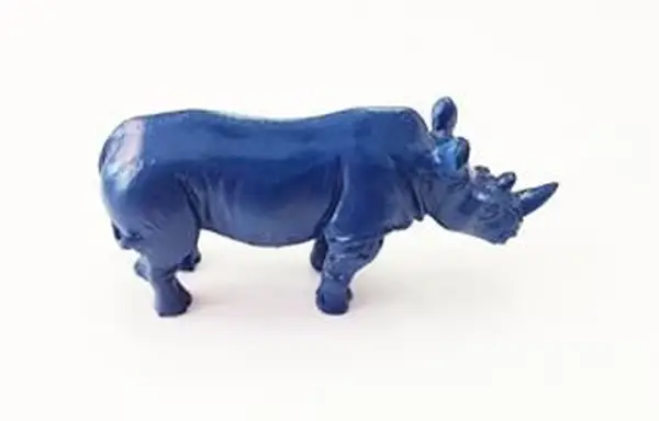Feng Shui Podwójny róg Niebieska statua nosorożca przeciwko włamaniom
