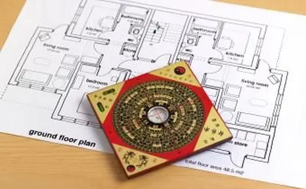 Feng Shui Kompass und Blaupause