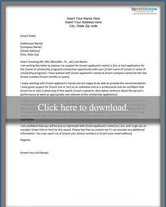 המלצה על מכתב מלגות לדוגמא