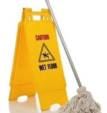 テラゾ床を掃除するための濡れた床の看板