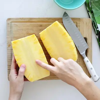 showing core of pineapple