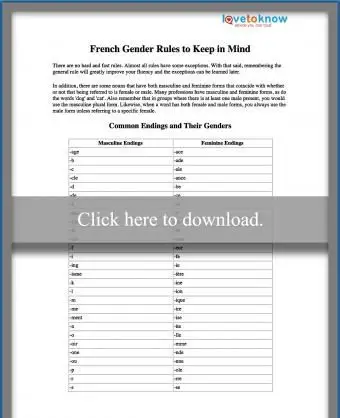 Francuskie zasady płci do wydrukowania kciuk