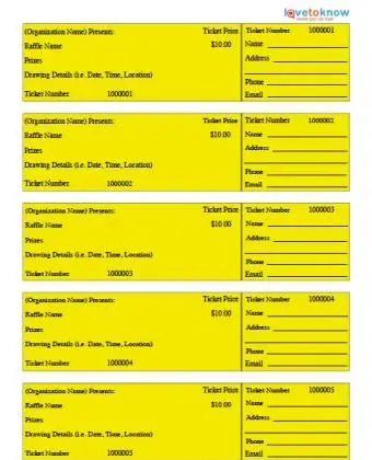 תבנית כרטיס הגרלה