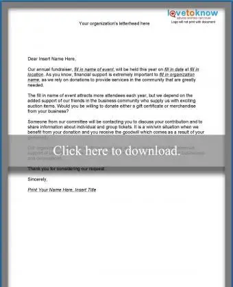 List z prośbą o przedmiot aukcji