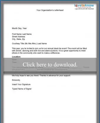 List promocyjny na specjalne wydarzenie