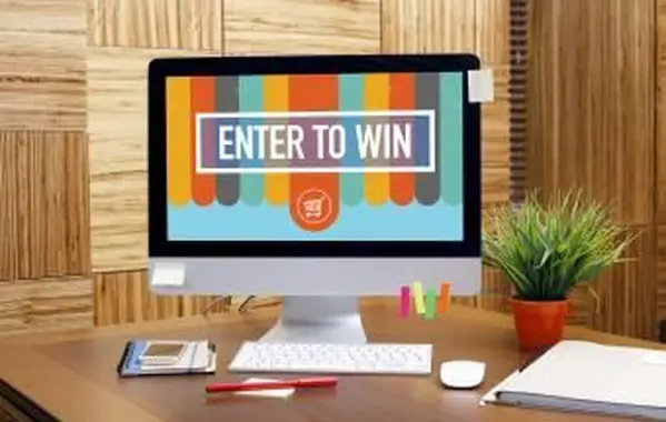 ENTER TO WIN Text auf dem Bildschirm