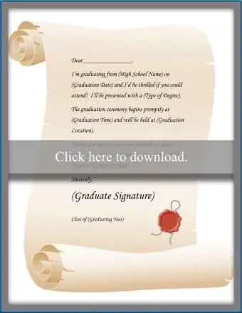 Invito alla lettera di laurea