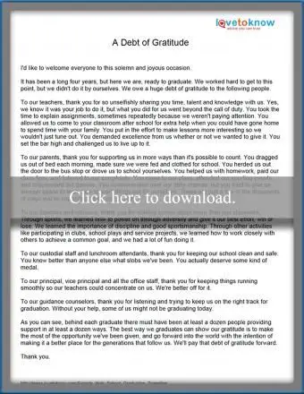 빚 감사 고등학교 졸업 연설