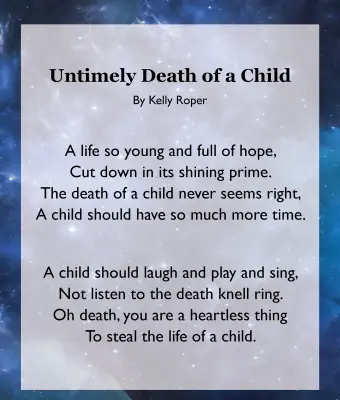 Mort prématurée d'un enfant poème