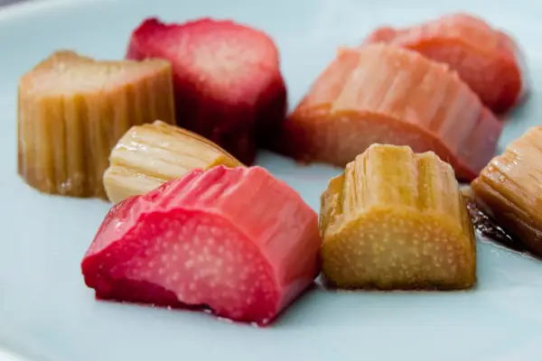 How to grow rhubarb - cooked rhubarb chunks
