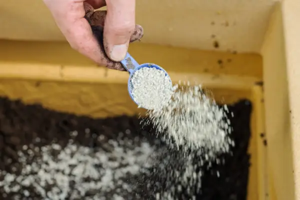 Adding blood, fish and bone meal