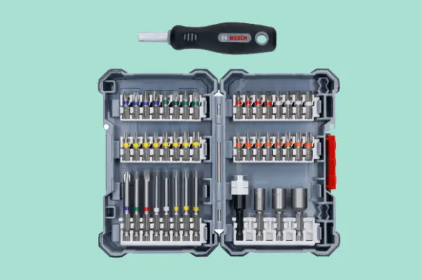 Bosch 45 piece mixed screwdriver bit set and handle