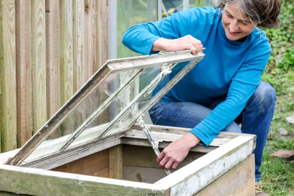 Thrifty tips - use an old window to make a cold frame