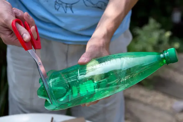 Cutting the end off the bottle