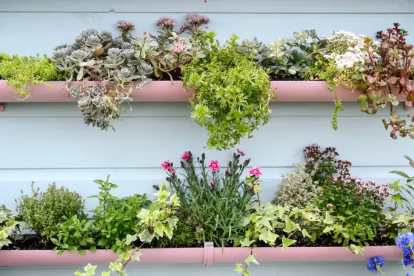 Upcycling - guttering planters