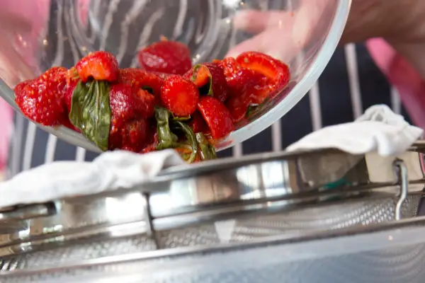 Straining the mixture