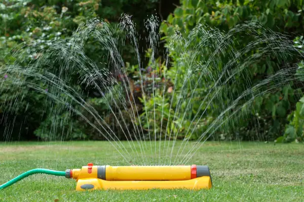 Sprinkler on lawn