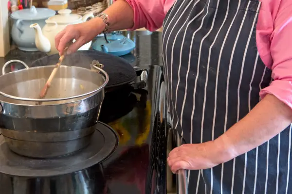 Stirring the ingredients