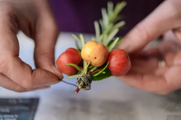 Wrapping in and tucking the remaining material