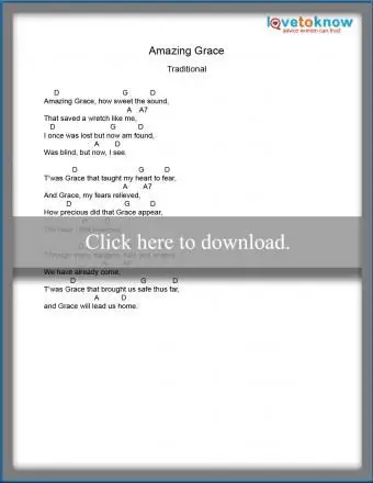 Palavras e acordes de Amazing Grace