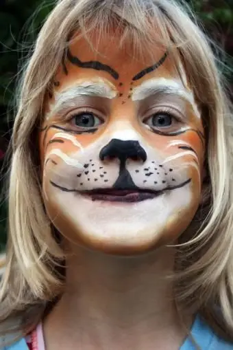 Pintura facial de gato malhado