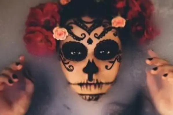 할로윈 설탕 해골 메이크업