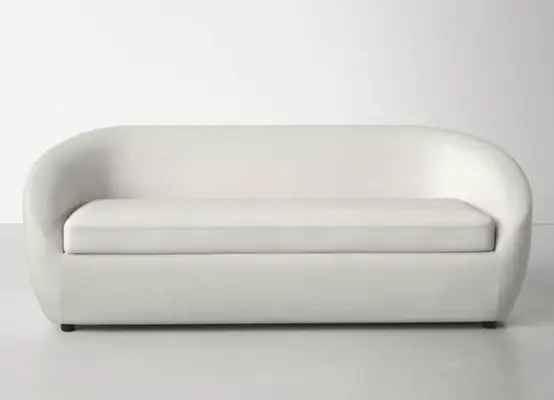white curved sofa