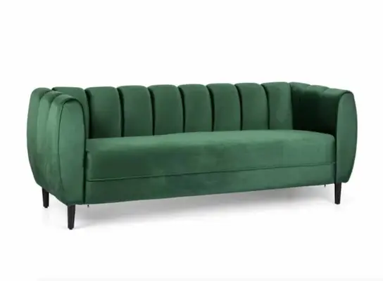 velvet green flared arm sofa