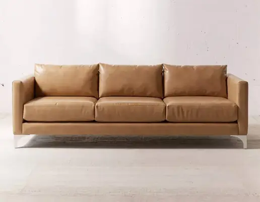 recycled leather brown sofa