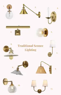 Collage of traditional lighting fixtures