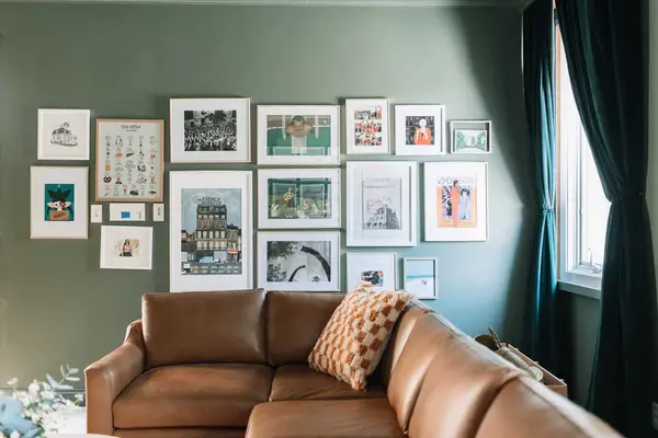 movie room gallery wall