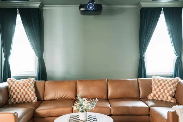 brown leather sectional sofa