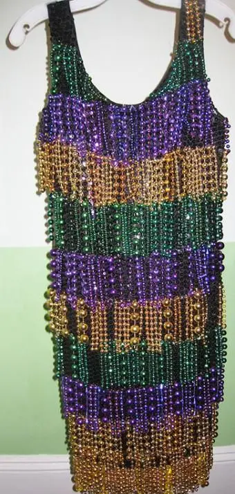 ビーズのマルディグラのドレス