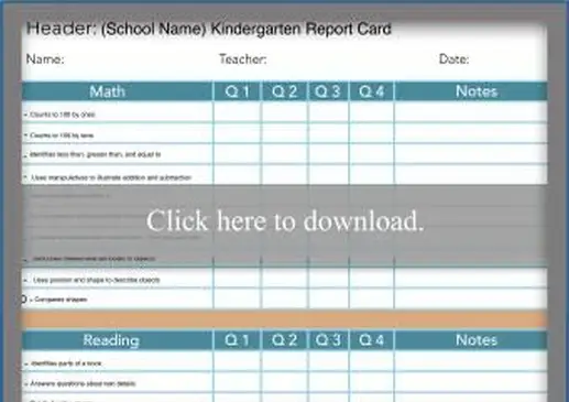 La pagella della scuola materna tradizionale