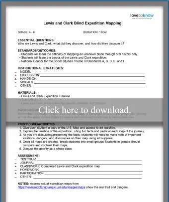 Plan lekcji mapowania Lewisa i Clarka