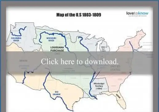 Mapa USA 1803-1809