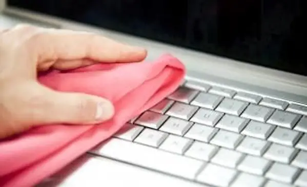 Manos de mujer con limpiador de polvo