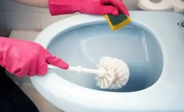 Pulire il wc con uno scopino