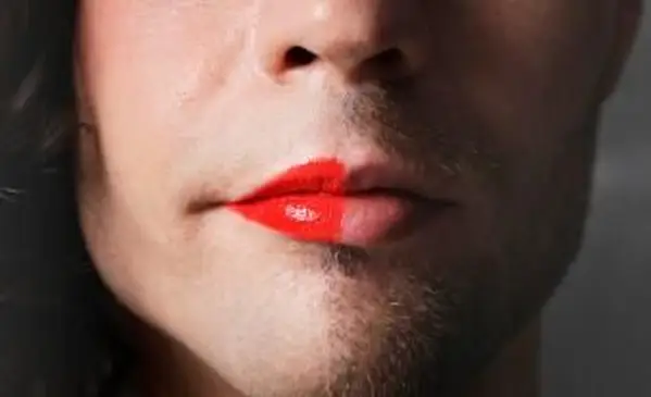 男性から女性へのメイクアップの変換