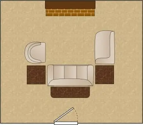 居間の配置U字型のグループ化