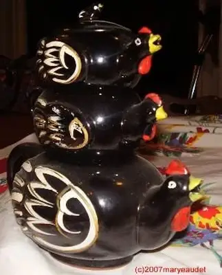 Conjunto de chá para empilhar utensílios vermelhos