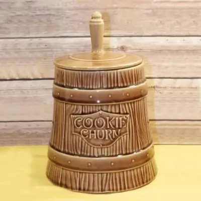 מיכל עוגיות קרמיקה וינטאג 'מקוי