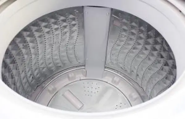 흰색 세탁기의 상위 뷰