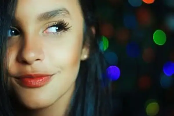 צילום מקרוב, של, נערה מתבגרת, עם, makeup