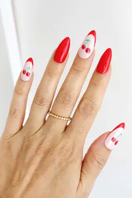 cherry summer nails