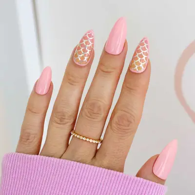 pink mermaid nails