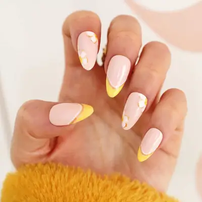 yellow spring easter nails