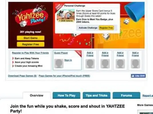 Yahtzeeパーティーゲームのスクリーンショット