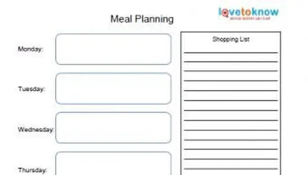 מארגן תכנון ארוחות שבועי