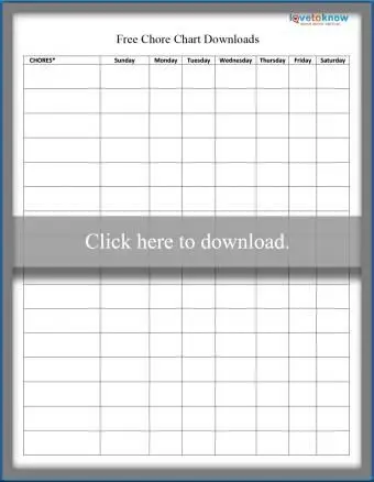 תרשים מטלות שבועיות ריקות בסיסיות